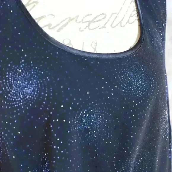 Women's Dana Kay Size 18W navy blue pinwheel/sparkle design camisole - Picture 3 of 11